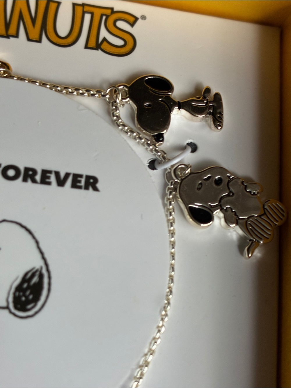 Peanuts Silver Snoopy Charm Bracelet - Silver Plated adjustable - Picture 6 of 9